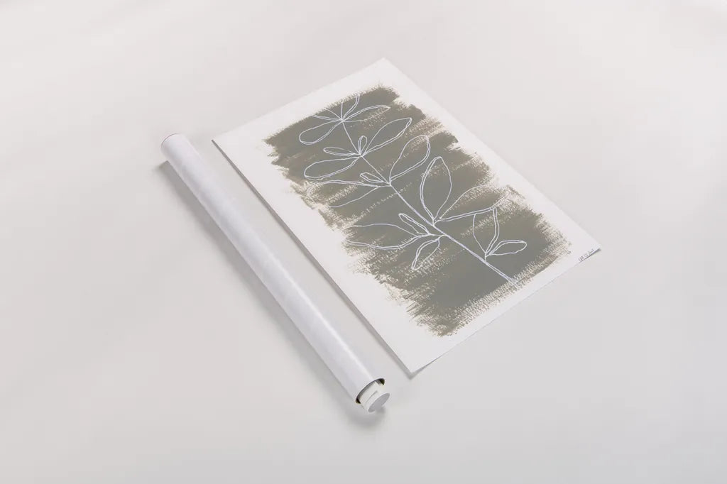 Simple Sprigs of Basil by Yvette St. Amant. shown as a rolled paper print. Available as archival giclee rolled canvas, fine art paper, or poster print. SKU 93602h.