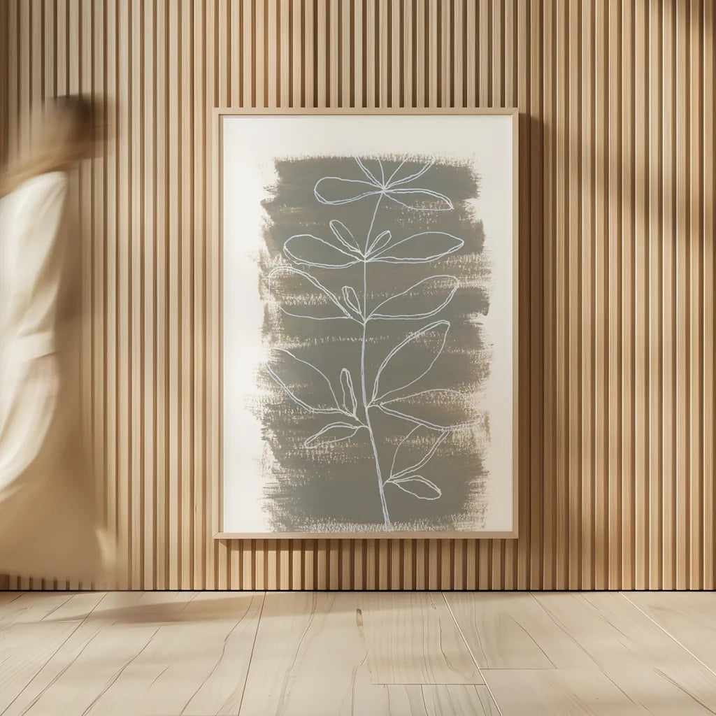 Simple Sprigs of Basil by Yvette St. Amant. shown as over sized large wall art. Available as an archival giclee rolled canvas, fine art paper, or poster print. SKU 93602h.