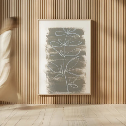 Simple Sprigs of Basil by Yvette St. Amant. shown as over sized large wall art. Available as an archival giclee rolled canvas, fine art paper, or poster print. SKU 93602h.