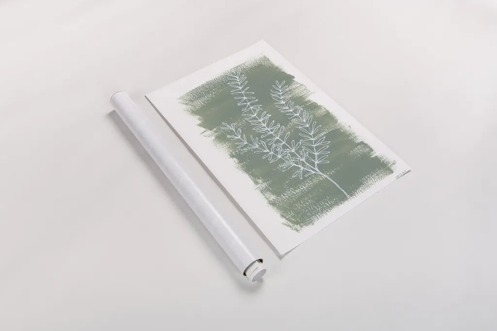 Simple Sprigs of Rosemary by Yvette St. Amant. shown as a rolled paper print. Available as archival giclee rolled canvas, fine art paper, or poster print. SKU 93601h.