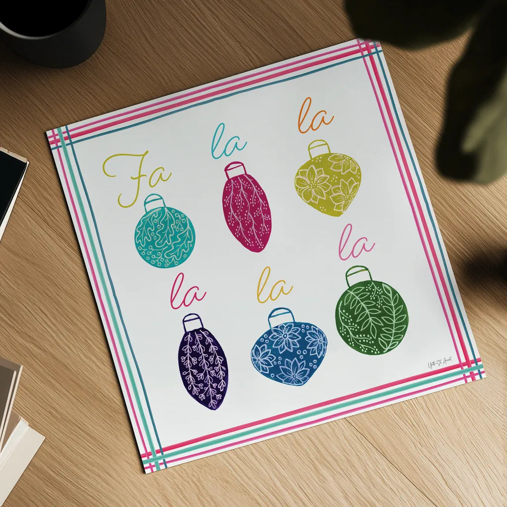 Singing Ornaments by Yvette St. Amant. Shown as a detailed flat fine art print, highlighting archival giclee quality. Available as an archival giclee rolled canvas, fine art paper, or poster print. SKU 94139a.