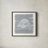 Soft Sea Hermit Crab by Yvette St. Amant. Shown in a sleek black glass frame for a contemporary gallery look. Available as an archival giclee rolled canvas, fine art paper, or poster print. SKU 89998a.