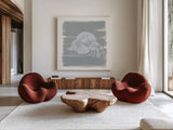 Soft Sea Hermit Crab by Yvette St. Amant. Shown as extra-large giant wall art in a modern living room. Available as an archival giclee rolled canvas, fine art paper, or poster print. SKU 89998a.