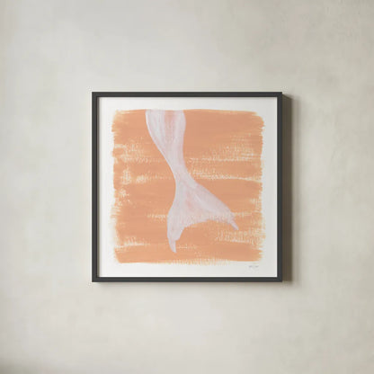 Soft Sea Mermaid Tail by Yvette St. Amant. Shown in a sleek black glass frame for a contemporary gallery look. Available as an archival giclee rolled canvas, fine art paper, or poster print. SKU 89999a.