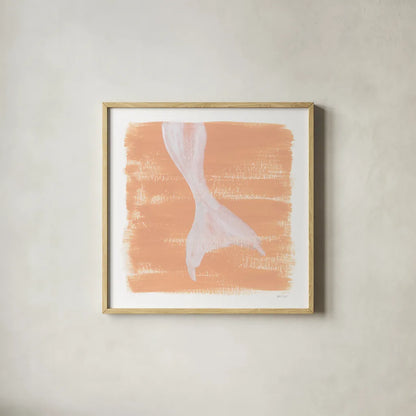 Soft Sea Mermaid Tail by Yvette St. Amant. Shown in a natural wood glass frame for a timeless modern aesthetic. Available as an archival giclee rolled canvas, fine art paper, or poster print. SKU 89999a.