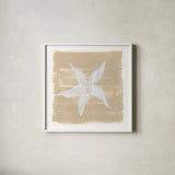 Soft Sea Starfish by Yvette St. Amant. Shown in a crisp white glass frame for a clean and minimalist style. Available as an archival giclee rolled canvas, fine art paper, or poster print. SKU 90001a.