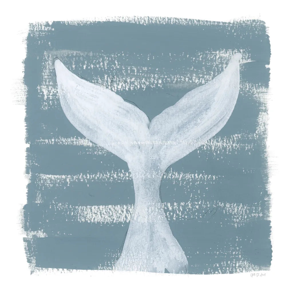 Soft Sea Whale Tail by Yvette St. Amant. SKU 90000a. Archival Giclee Fine art print for wall decor.