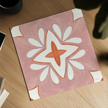 Southwest Tile I by Yvette St. Amant. Shown as a detailed flat fine art print, highlighting archival giclee quality. Available as an archival giclee rolled canvas, fine art paper, or poster print. SKU 95159a.