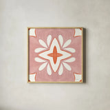 Southwest Tile I by Yvette St. Amant. Shown in a natural wood glass frame for a timeless modern aesthetic. Available as an archival giclee rolled canvas, fine art paper, or poster print. SKU 95159a.