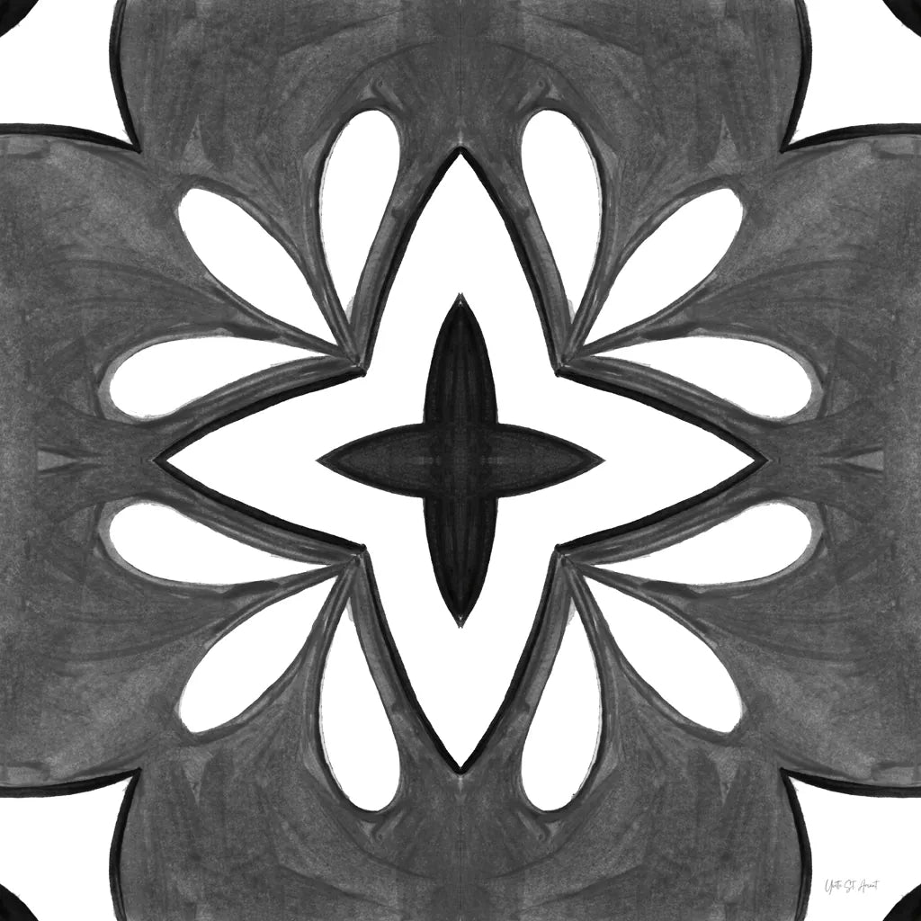 Southwest Tile I BW by Yvette St. Amant. SKU 95163a. Archival Giclee Fine art print for wall decor.