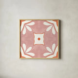 Southwest Tile II by Yvette St. Amant. Shown in a natural wood glass frame for a timeless modern aesthetic. Available as an archival giclee rolled canvas, fine art paper, or poster print. SKU 95160a.