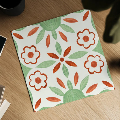 Southwest Tile IV by Yvette St. Amant. Shown as a detailed flat fine art print, highlighting archival giclee quality. Available as an archival giclee rolled canvas, fine art paper, or poster print. SKU 95162a.