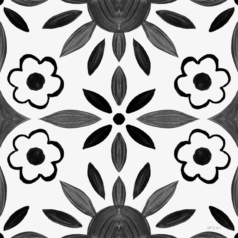 Southwest Tile IV BW by Yvette St. Amant. SKU 95166a. Archival Giclee Fine art print for wall decor.