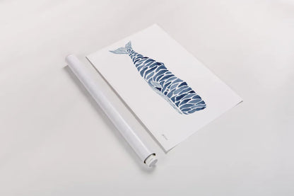 Sperm Whale by Yvette St. Amant. shown as a rolled paper print. Available as archival giclee rolled canvas, fine art paper, or poster print. SKU 90116i.