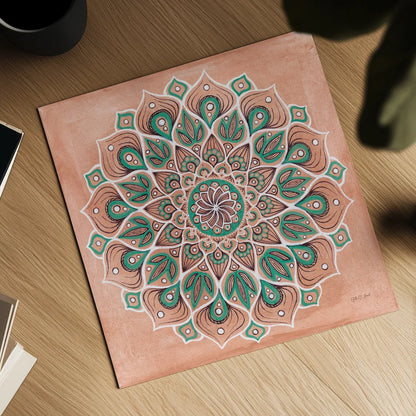 Spiral Mandala by Yvette St. Amant. Shown as a detailed flat fine art print, highlighting archival giclee quality. Available as an archival giclee rolled canvas, fine art paper, or poster print. SKU 90987a.