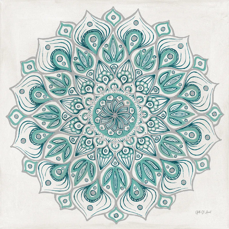 Spiral Mandala Green by Yvette St. Amant. SKU 91002a. Archival Giclee Fine art print for wall decor.