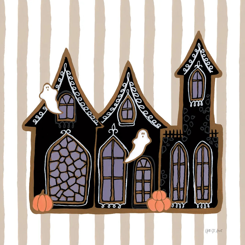 Spooky Gingerbread Manor II by Yvette St. Amant. SKU 101110a. Archival Giclee Fine art print for wall decor.