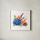 Spring is Blooming I by Yvette St. Amant. Shown in a crisp white glass frame for a clean and minimalist style. Available as an archival giclee rolled canvas, fine art paper, or poster print. SKU 99126a.