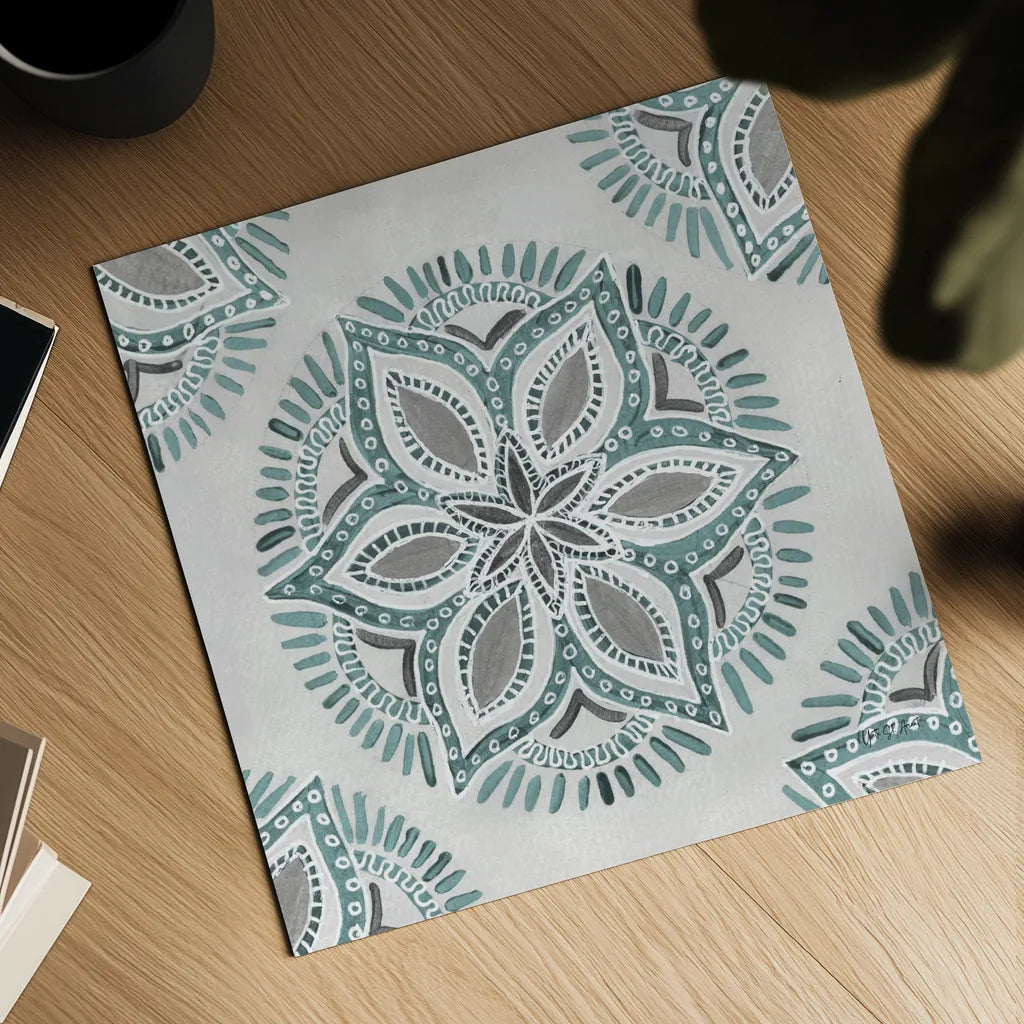 Star Mandala II by Yvette St. Amant. Shown as a detailed flat fine art print, highlighting archival giclee quality. Available as an archival giclee rolled canvas, fine art paper, or poster print. SKU 91310a.