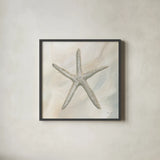 Starfish II by Yvette St. Amant. Shown in a sleek black glass frame for a contemporary gallery look. Available as an archival giclee rolled canvas, fine art paper, or poster print. SKU 88520a.