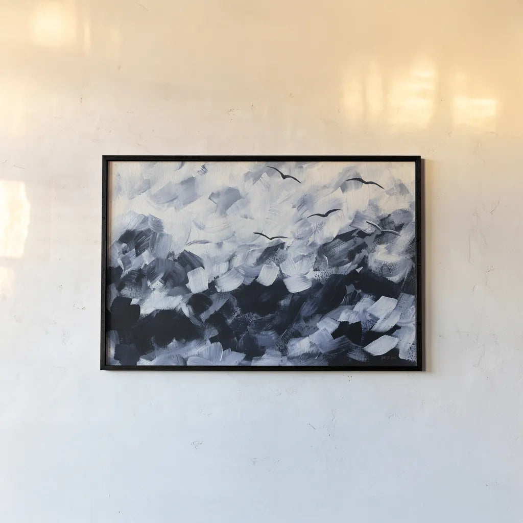 Stormy Sea by Yvette St. Amant. shown as a paper print in a black flame. Available as a archival giclee rolled canvas, fine art paper, or poster print. SKU 88558i.