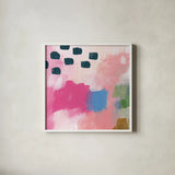 Summer Impressions II by Yvette St. Amant. Shown in a crisp white glass frame for a clean and minimalist style. Available as an archival giclee rolled canvas, fine art paper, or poster print. SKU 92754a.