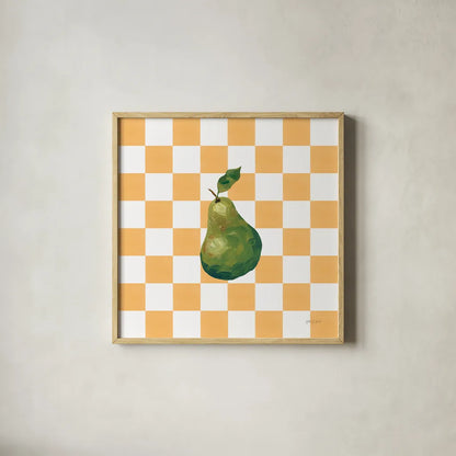 Summer in Checkers IV by Yvette St. Amant. Shown in a natural wood glass frame for a timeless modern aesthetic. Available as an archival giclee rolled canvas, fine art paper, or poster print. SKU 96487a.