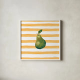 Summer in Stripes IV by Yvette St. Amant. Shown in a crisp white glass frame for a clean and minimalist style. Available as an archival giclee rolled canvas, fine art paper, or poster print. SKU 96192a.