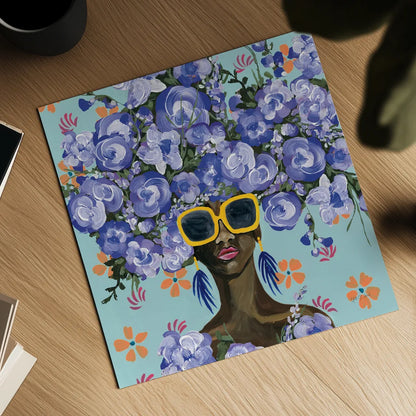 Sunning in Florals II by Yvette St. Amant. Shown as a detailed flat fine art print, highlighting archival giclee quality. Available as an archival giclee rolled canvas, fine art paper, or poster print. SKU 96180a.
