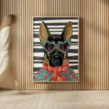 Swag Sheppard Stripe Background by Yvette St. Amant. shown as over sized large wall art. Available as an archival giclee rolled canvas, fine art paper, or poster print. SKU 101262h.