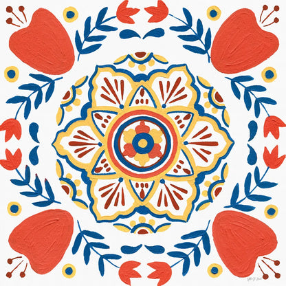 Tex Mex Mandala Tile II by Yvette St. Amant. SKU 101168a. Archival Giclee Fine art print for wall decor.