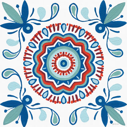 Tex Mex Mandala Tile III by Yvette St. Amant. SKU 101169a. Archival Giclee Fine art print for wall decor.