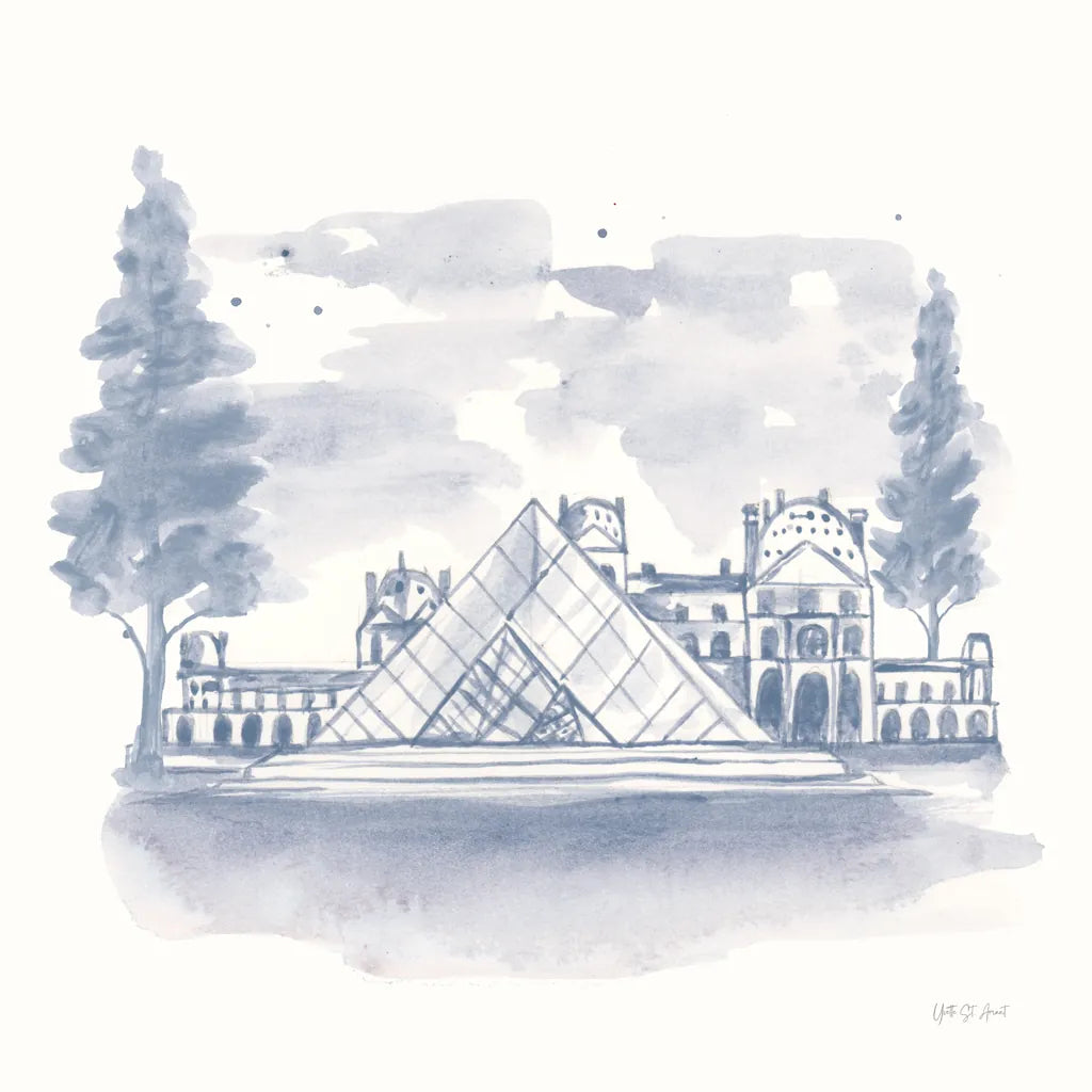 The Louvre by Yvette St. Amant. SKU 94655a. Archival Giclee Fine art print for wall decor.