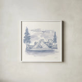 The Louvre by Yvette St. Amant. Shown in a crisp white glass frame for a clean and minimalist style. Available as an archival giclee rolled canvas, fine art paper, or poster print. SKU 94655a.