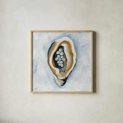 The World is Your Oyster II by Yvette St. Amant. Shown in a natural wood glass frame for a timeless modern aesthetic. Available as an archival giclee rolled canvas, fine art paper, or poster print. SKU 88203a.
