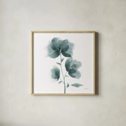 Tranquil Blossom I by Yvette St. Amant. Shown in a natural wood glass frame for a timeless modern aesthetic. Available as an archival giclee rolled canvas, fine art paper, or poster print. SKU 88195a.