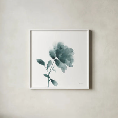 Tranquil Blossom II by Yvette St. Amant. Shown in a crisp white glass frame for a clean and minimalist style. Available as an archival giclee rolled canvas, fine art paper, or poster print. SKU 88196a.