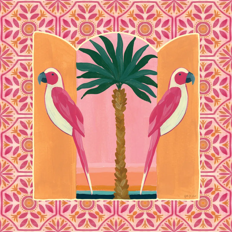 Tropical Birds I by Yvette St. Amant. SKU 98387a. Archival Giclee Fine art print for wall decor.
