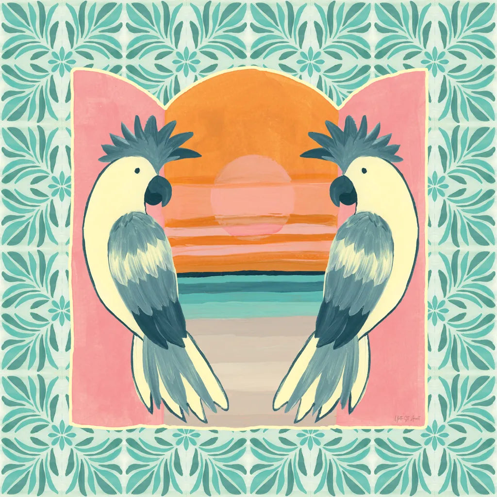 Tropical Birds II by Yvette St. Amant. SKU 98388a. Archival Giclee Fine art print for wall decor.