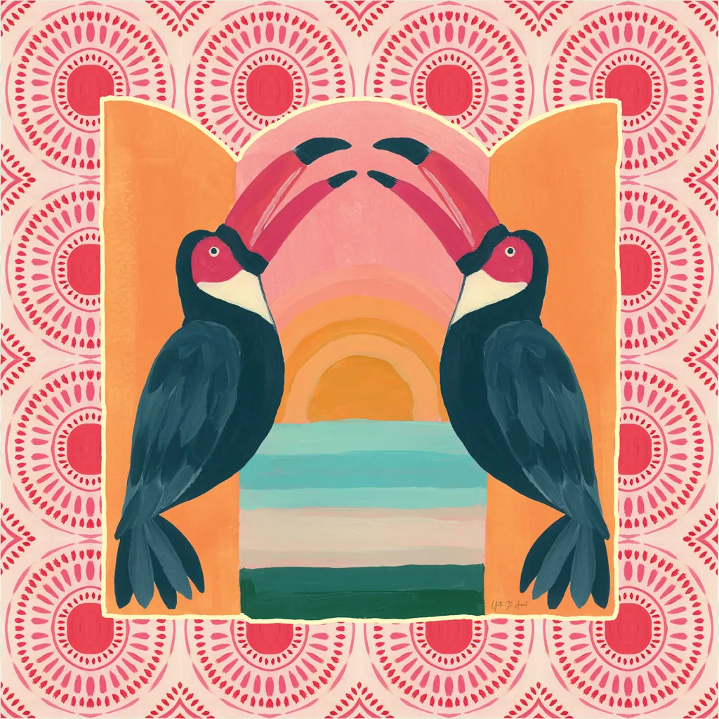 Tropical Birds IV by Yvette St. Amant. SKU 98390a. Archival Giclee Fine art print for wall decor.