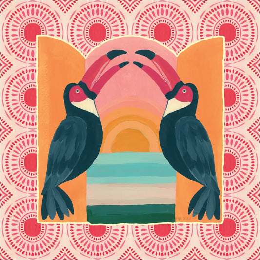 Tropical Birds IV by Yvette St. Amant. SKU 98390a. Archival Giclee Fine art print for wall decor.