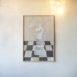 Vintage Knight by Yvette St. Amant. shown as a paper print in a natural frame. Available as a archival giclee rolled canvas, fine art paper, or poster print. SKU 102822h.