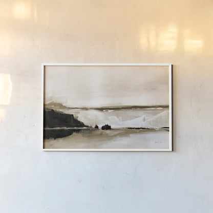 Vintage Landscape Mountainside by Yvette St. Amant. shown as a paper print in a white frame. Available as a archival giclee rolled canvas, fine art paper, or poster print. SKU 88198i.