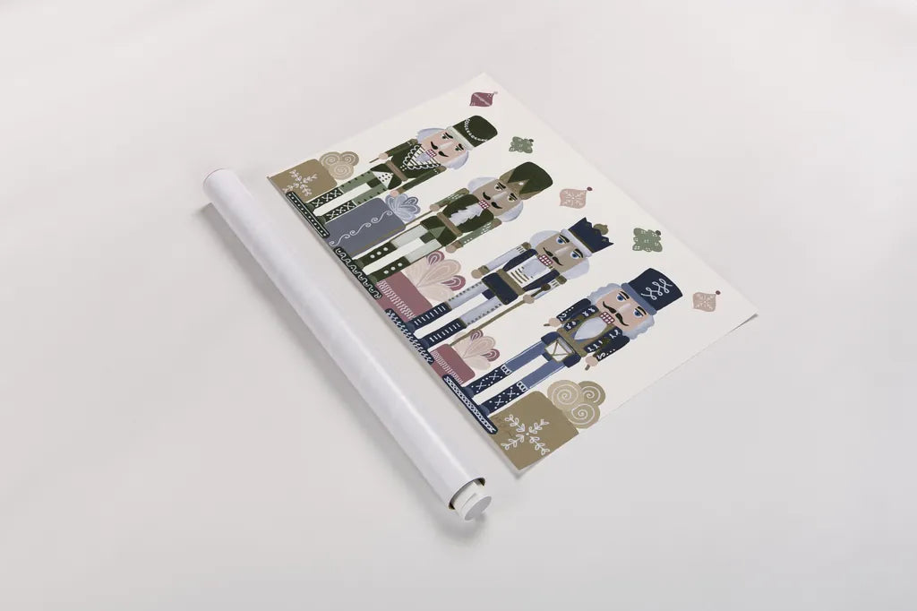 Vintage Nutcrackers I by Yvette St. Amant. shown as a rolled paper print. Available as archival giclee rolled canvas, fine art paper, or poster print. SKU 94711i.