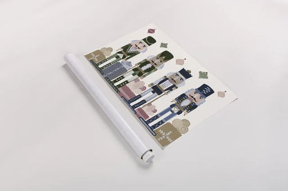 Vintage Nutcrackers I by Yvette St. Amant. shown as a rolled paper print. Available as archival giclee rolled canvas, fine art paper, or poster print. SKU 94711i.