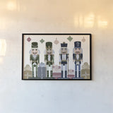 Vintage Nutcrackers I by Yvette St. Amant. shown as a paper print in a black flame. Available as a archival giclee rolled canvas, fine art paper, or poster print. SKU 94711i.