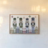 Vintage Nutcrackers I by Yvette St. Amant. shown as a paper print in a natural frame. Available as a archival giclee rolled canvas, fine art paper, or poster print. SKU 94711i.