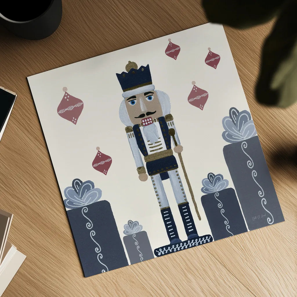 Vintage Nutcrackers II by Yvette St. Amant. Shown as a detailed flat fine art print, highlighting archival giclee quality. Available as an archival giclee rolled canvas, fine art paper, or poster print. SKU 94712a.