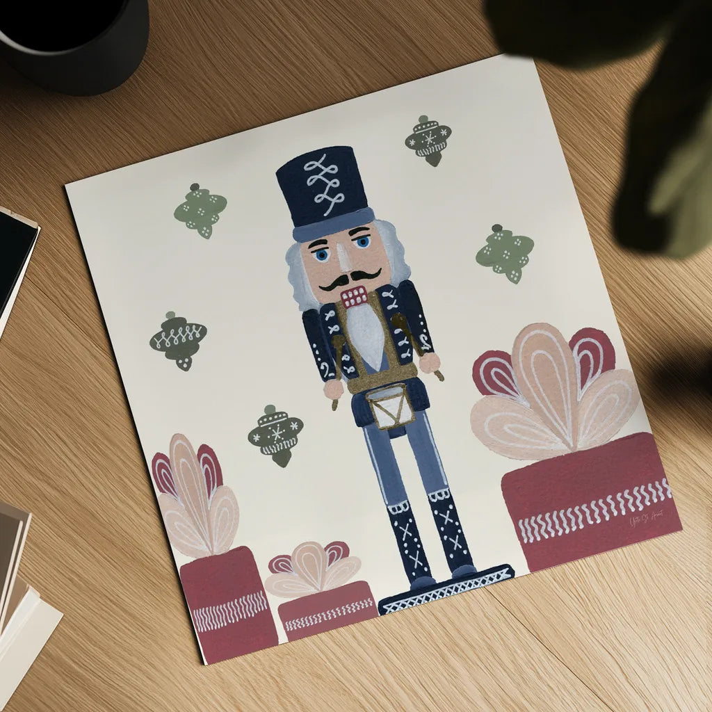 Vintage Nutcrackers III by Yvette St. Amant. Shown as a detailed flat fine art print, highlighting archival giclee quality. Available as an archival giclee rolled canvas, fine art paper, or poster print. SKU 94713a.