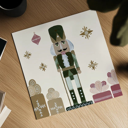 Vintage Nutcrackers V by Yvette St. Amant. Shown as a detailed flat fine art print, highlighting archival giclee quality. Available as an archival giclee rolled canvas, fine art paper, or poster print. SKU 94715a.